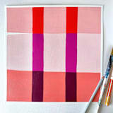 "Poppy Stripes Original Artwork" - Original Painting in multicolor by Katie Craig