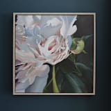 "Peach Peony Reverie" - Original Painting in pink by Mandy Trimble Leonard