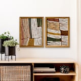"Rows No. 1" - Original Painting in brown by Wendy Keller