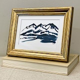 "Reverant Attention to the Landscape" - Original Painting in blue by Golden Lines and Silver Linings