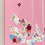 "Arrow" - Original Painting in pink by bari wieselman schulman
