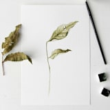 "Fallen Leaves 06" - Original Painting in green by Angele Kamp