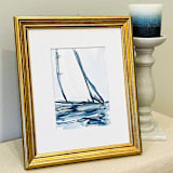 "Do Some Soul Searching" - Original Painting in blue by Golden Lines and Silver Linings