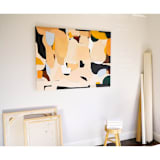 "Serendipity in Flow" - Original Painting in beige by Shina Choi