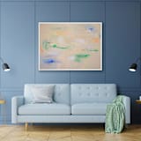 "Sunlit Blossoms Meadow no.2" - Original Painting in orange by Shina Choi