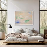"Sunlit Blossoms Meadow no.2" - Original Painting in orange by Shina Choi