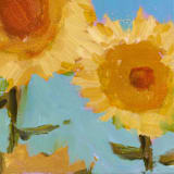 "Sunflower Square" - Original Painting in yellow by Lindsay Megahed