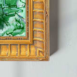 "Chinoiserie Landscape in Green" - Original Painting in green by Green Barn Studio