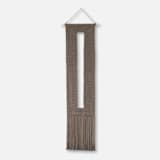 "Keyhole Fiber Art Wall Hanging in Chestnut" - Original Painting in brown by Bharti Trivedi