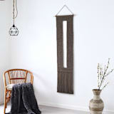 "Keyhole Fiber Art Wall Hanging in Chestnut" - Original Painting in brown by Bharti Trivedi