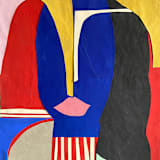 "Girl in Blue" - Original Painting in multicolor by cyrille gulassa
