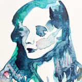 "Woman in Green" - Original Painting in green by Mary Gaspar