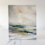"Le Eclat I Original Oil Painting" - Original Painting in blue by Nicoletta Savod