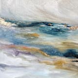 "Le Eclat I Original Oil Painting" - Original Painting in blue by Nicoletta Savod