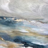 "Le Eclat I Original Oil Painting" - Original Painting in blue by Nicoletta Savod