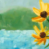 "Sunny Lake" - Original Painting in multicolor by Lindsay Megahed