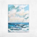 "Southern Seascape I" - Original Painting in blue by April Moffatt