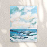 "Southern Seascape I" - Original Painting in blue by April Moffatt