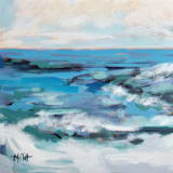 "Southern Seascape I" - Original Painting in blue by April Moffatt