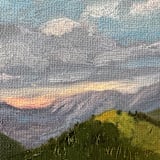 "mini mountain study" - Original Painting in green by Kat Roberts