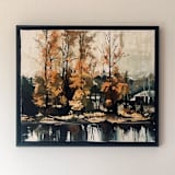 "North Bend" - Original Painting in orange by Amy J Agee