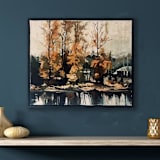 "North Bend" - Original Painting in orange by Amy J Agee