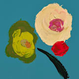 "Mini Painting Botanical Turquoise" - Original Painting in multicolorassorted-colors by Caryn Owen