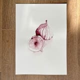 "Purple Figs Fruit 03" - Original Painting in purple by Angele Kamp