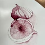 "Purple Figs Fruit 03" - Original Painting in purple by Angele Kamp