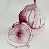 "Purple Figs Fruit 03" - Original Painting in purple by Angele Kamp