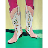 "Hot Pink Tights" - Original Painting in multicolorassorted-colors by Nicole Simms