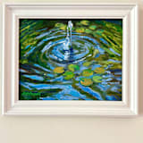 ""Ripples", Original, Framed Oil Painting" - Original Painting in blue by Mary Hills Powell