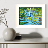 ""Ripples", Original, Framed Oil Painting" - Original Painting in blue by Mary Hills Powell