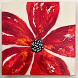 "Red Poppy" - Original Painting in red by Devika Keskar