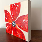 "Red Poppy" - Original Painting in red by Devika Keskar