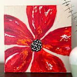 "Red Poppy" - Original Painting in red by Devika Keskar