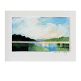 "The Windy Lake" - Original Painting in blue by AlisonJerry