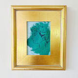 "Lyda, Profile in Green" - Original Painting in green by Green Barn Studio