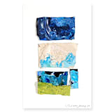 "Water Grass Pool" - Original Painting in blue by AlisonJerry