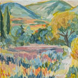 ""Under the Sienna Sky" – 16x20 – Framed Original Painting" - Original Painting in multicolorassorted-colors by Sarah Mankin