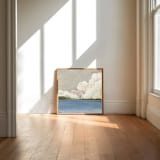 "Billowing Clouds" - Original Painting in blue by Hallie Fischer
