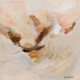 "AfterGlow (8″ X 8″)- Abstract Painting" - Original Painting in beige by Arohika Verma