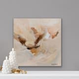 "AfterGlow (8″ X 8″)- Abstract Painting" - Original Painting in beige by Arohika Verma