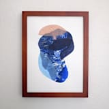 "ocean flora two" - Original Painting in blue by Carrie Moradi