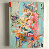 "Balanced Descension II" - Original Painting in blue by Carol Barber