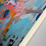 "Balanced Descension II" - Original Painting in blue by Carol Barber