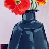 "Obsidian Vase" - Original Painting in multicolorassorted-colors by Nicole Simms