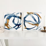 "hand in hand" - Original Painting in blue by Mary Gaspar