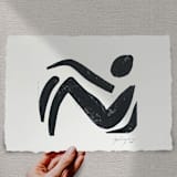 "Repose" - Original Mixed Media in black by Maja Cunningham