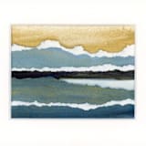 "A View So Vast It Takes Your Breath Away | Collaged Watercolor" - Original Mixed Media in gold by Golden Lines and Silver Linings